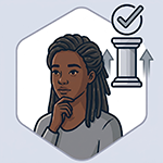 Illustration of a decision maker verifying data room compliance and support