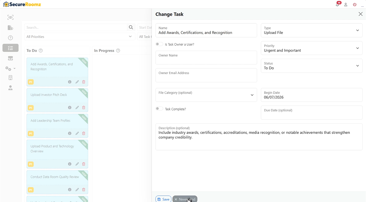 Step 7: Complete Setup Tasks