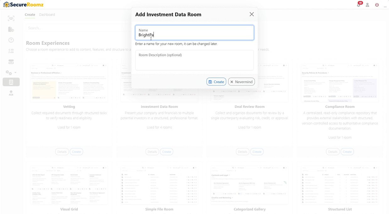 Step 2: Create Your Room